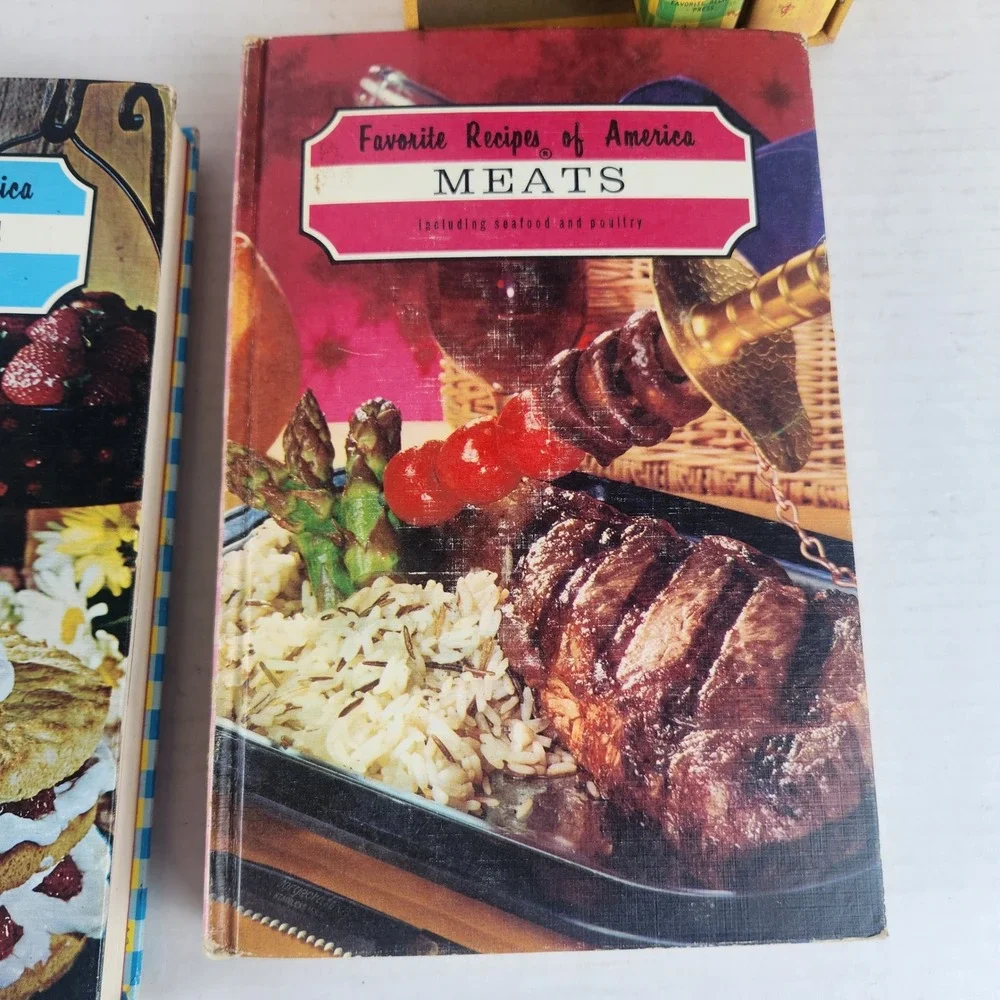 Vintage Favorite Recipes of America 4 Volume Cookbook Set with Slipcase Retro